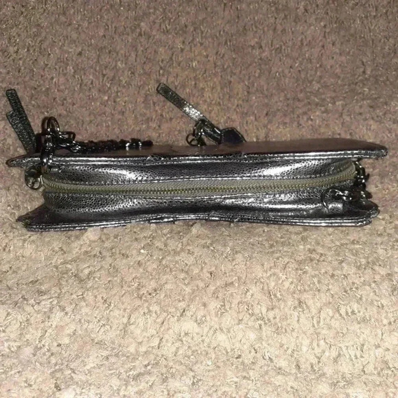 MARCIANO-Metallic Black/Silver Jeweled Butterfly Shoulder/Clutch Bag-Excellent - Picture 6 of 7